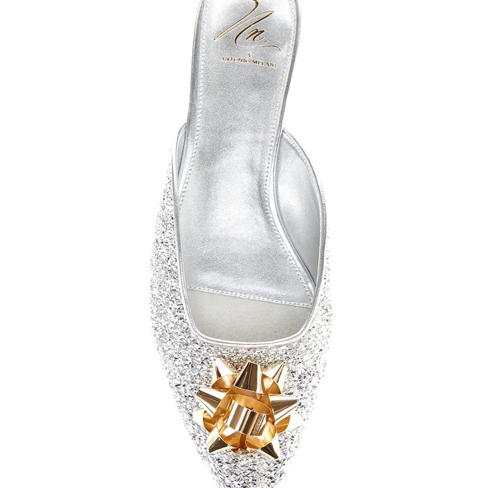 NWT Antonio Melani x The Nat Note Estrella Textured Ornamented Bow Dress Mules - Picture 7 of 9